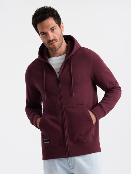 Ombre Clothing Hanorac cu fermoar din bumbac BASIC pentru bărbați Ombre Clothing