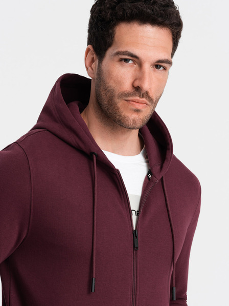 Ombre Clothing Hanorac cu fermoar din bumbac BASIC pentru bărbați Ombre Clothing