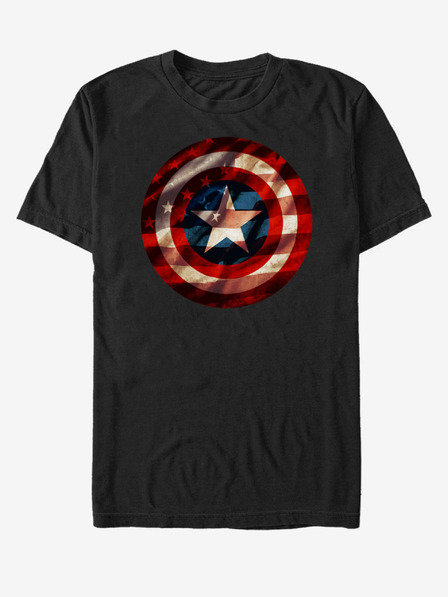 ZOOT.Fan Tricou unisex negru ZOOT.Fan Marvel Flag Shield