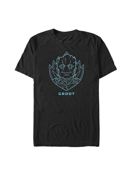 ZOOT.Fan Tricou negru pentru bărbați Marvel GROOT BADGE