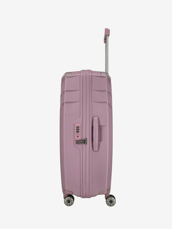 Travelite Valiză roz pentru femei Travelite Elvaa 4w L Rosé