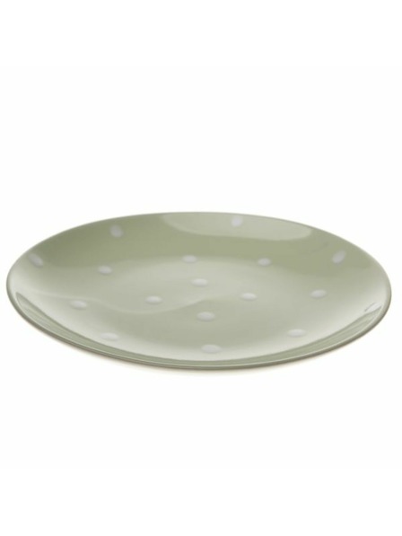 Casa de Engel Farfurie din ceramică - verde deschis cu buline, 6/24