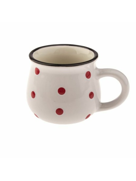 Casa de Engel Cană din ceramică - albă cu buline, 75ml, 24/144