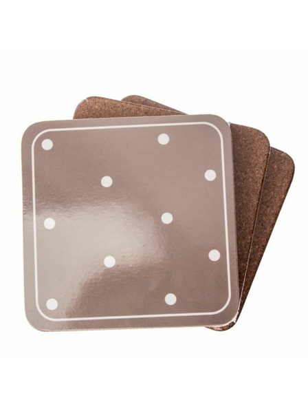 Casa de Engel Suporturi din plută pentru ceașcă - gri închis cu buline - set 6 buc, 0/60