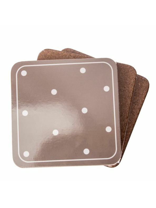 Casa de Engel Suporturi din plută pentru ceașcă - gri închis cu buline - set 6 buc, 0/60