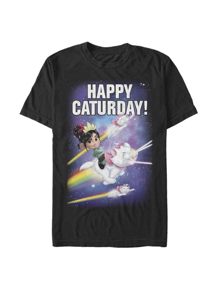 ZOOT.Fan Tricou negru pentru bărbați Disney Happy Caturday Stars