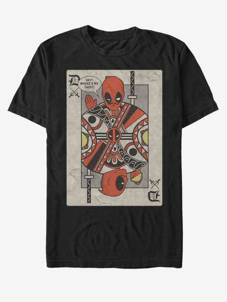 ZOOT.Fan Tricou negru unisex Marvel Deadpool cu cărți de joc
