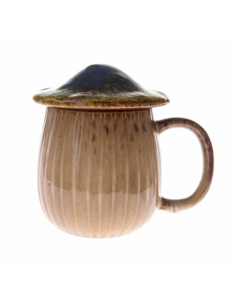 Casa de Engel Cană ceramică cu capac - ciupercă, 550ml, albastră, 1/16