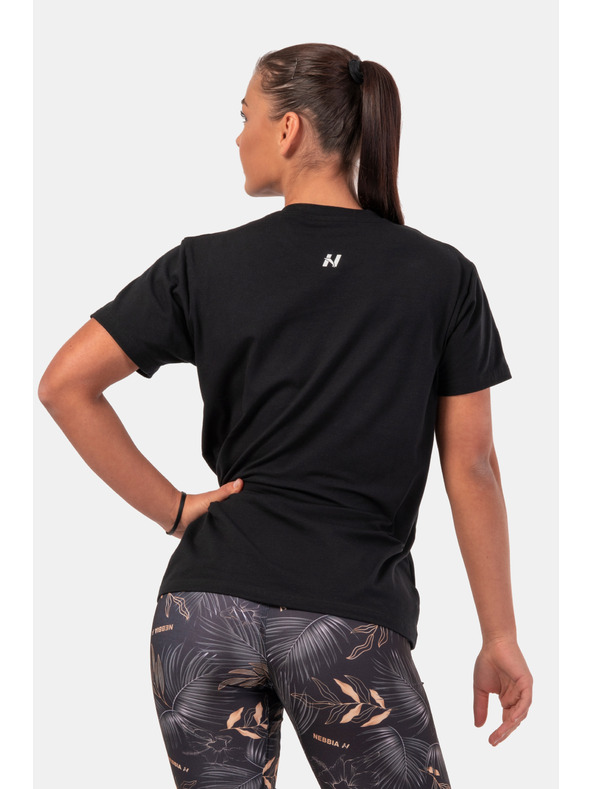 Nebbia Tricou cu logo invizibil NEBBIA 602 Negru Nebbia