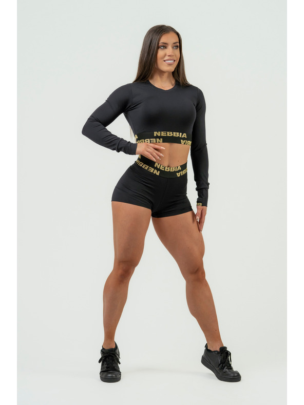 Nebbia NEBBIA INTENSE Perform Crop Top cu mânecă lungă pentru femei 839 Gold Nebbia