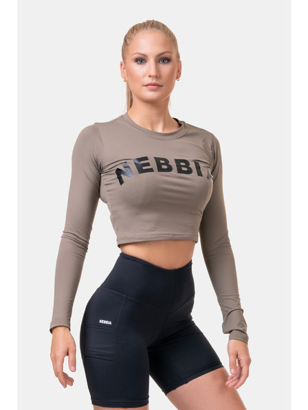 Nebbia Top sportiv HERO cu mâneci lungi 585 Mocha Nebbia