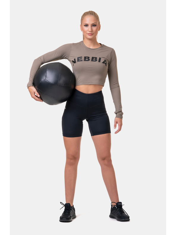 Nebbia Top sportiv HERO cu mâneci lungi 585 Mocha Nebbia