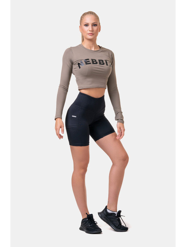 Nebbia Top sportiv HERO cu mâneci lungi 585 Mocha Nebbia