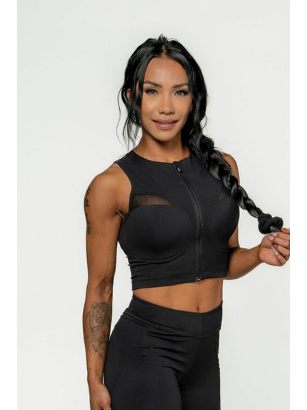 Nebbia Crop Top cu susținere ridicată pentru femei NEBBIA INTENSE Mesh 842 Gold Nebbia