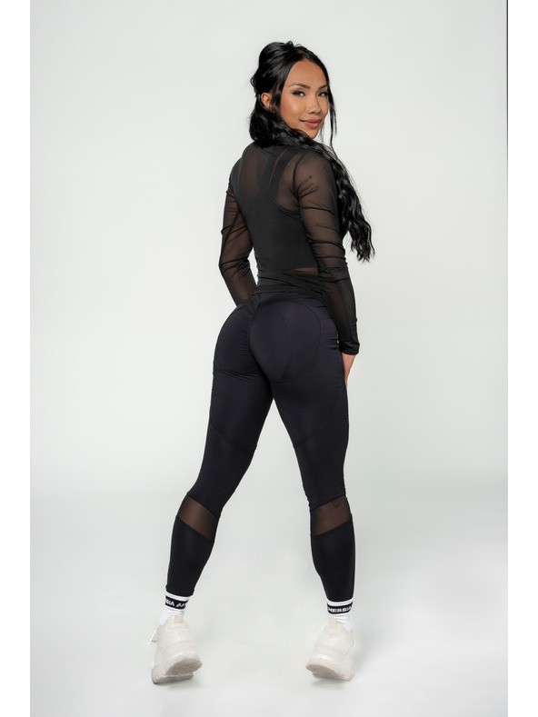 Nebbia NEBBIA Top cu mânecă lungă, transparent, pentru femei INTENSE 847 Gold Nebbia