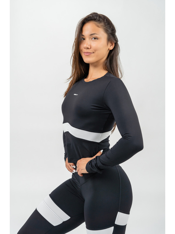 Nebbia Top negru cu mânecă lungă TRUE HERO 242