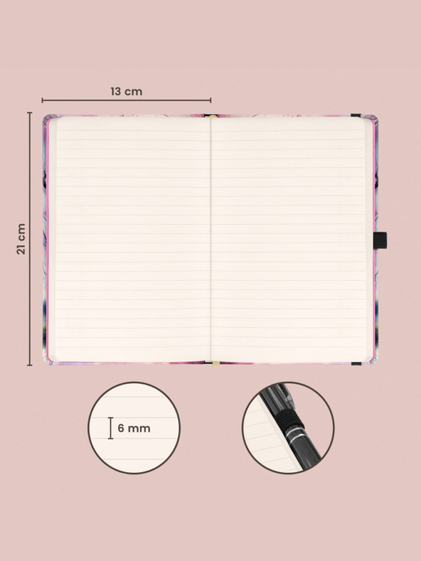 NOTIQUE NOTIQUE Notes Sakura, căptușită, 13 x 21 cm