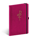 NOTIQUE NOTIQUE Notes Velvet Flamingo, căptușită, 13 x 21 cm BAAGL