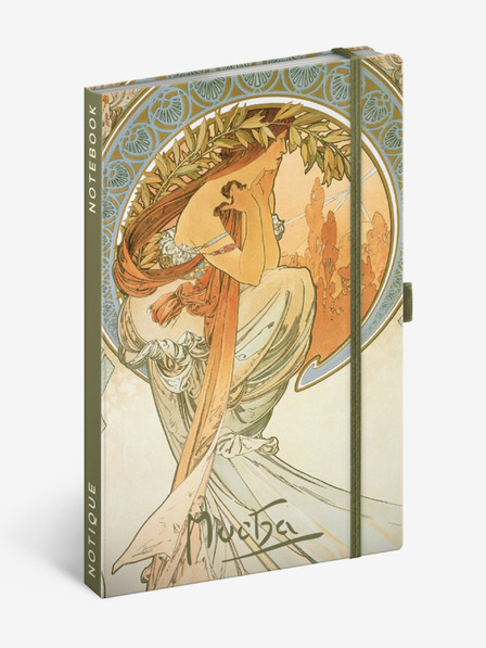 NOTIQUE NOTE NOTICE Alfons Mucha - Poezie, aliniat, 13 x 21 cm