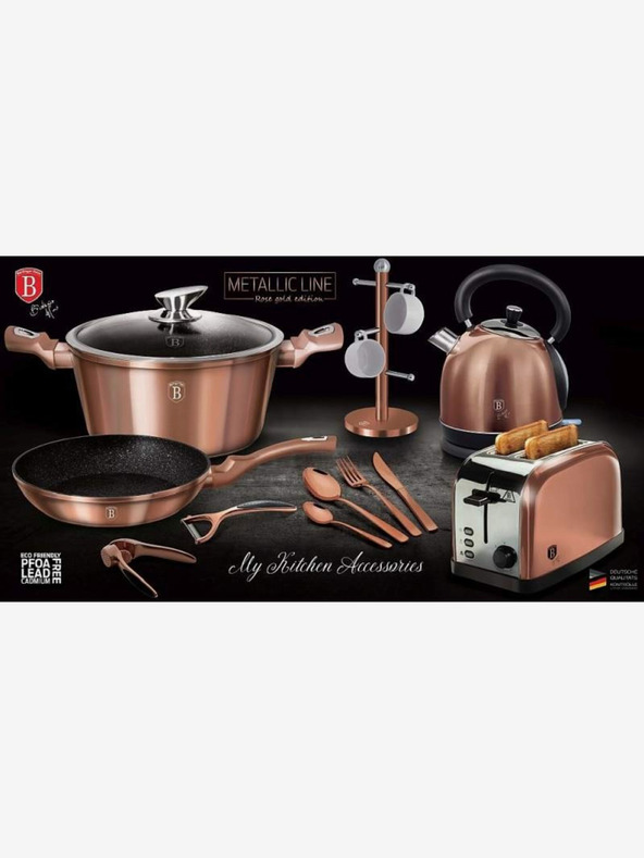 Berlingerhaus Set tacâmuri 24 buc oțel inoxidabil Rosegold Metallic Line II BERLINGERHAUS
