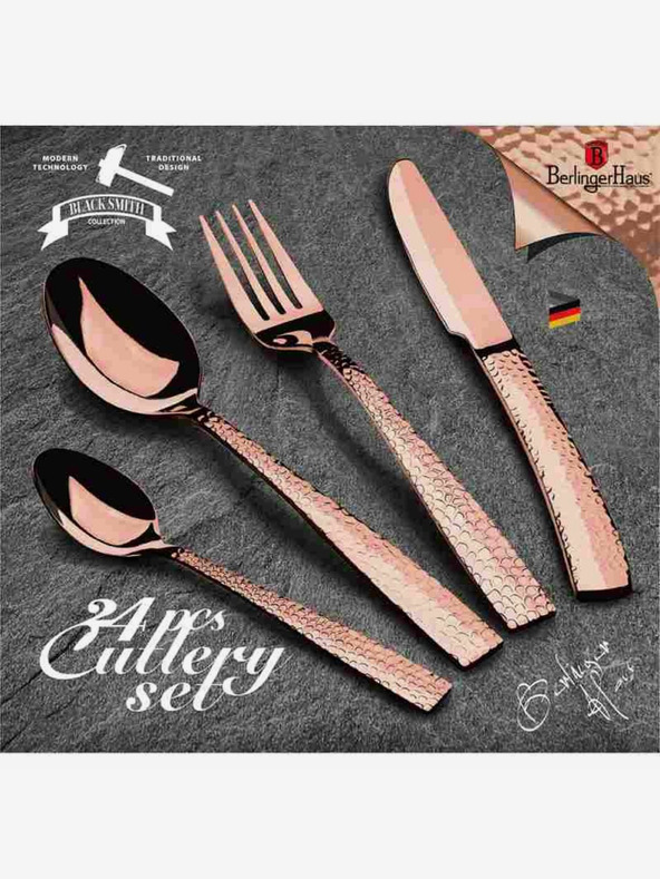 Berlingerhaus Set tacâmuri 24 buc oțel inoxidabil Rosegold Metallic Line BERLINGERHAUS