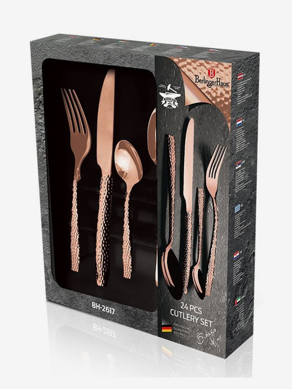 Berlingerhaus Set tacâmuri 24 buc oțel inoxidabil Rosegold Metallic Line BERLINGERHAUS