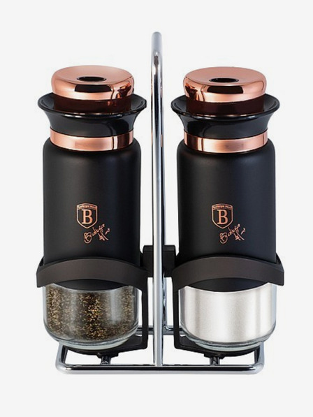 Berlingerhaus Solniță și pepper pot în suport BERLINGERHAUS Black Rose Collection