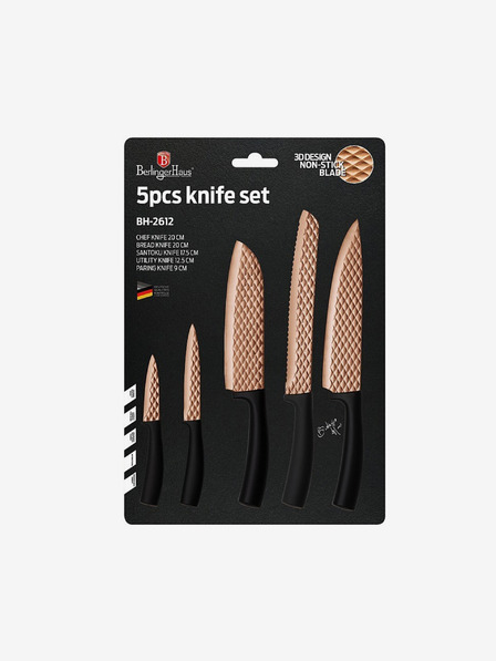 Berlingerhaus Set de 5 cuțite cu suprafață anti-aderentă BERLINGERHAUS Black Rose Collection