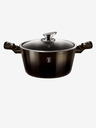 Berlingerhaus Caserolă cu suprafață de marmură 20 cm Colecția Shiny Black 2 capace BERLINGERHAUS