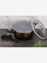 Berlingerhaus Caserolă cu suprafață de marmură 20 cm Colecția Shiny Black 2 capace BERLINGERHAUS