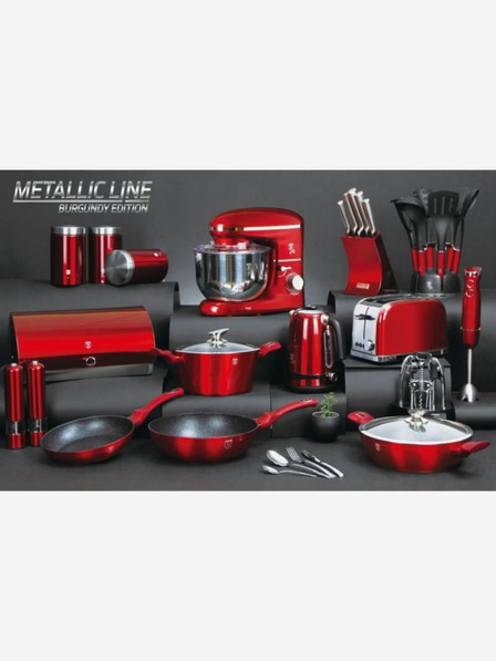 Berlingerhaus Cratiță cu suprafață marmorată și capac 24 cm Burgundy Metallic Line BERLINGERHAUS