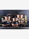 Berlingerhaus Cratiță cu suprafață marmorată și capac 24 cm Rosegold Metallic Line BERLINGERHAUS