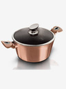 Berlingerhaus Cratiță cu suprafață marmorată și capac 24 cm Rosegold Metallic Line BERLINGERHAUS