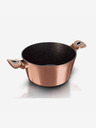 Berlingerhaus Cratiță cu suprafață marmorată și capac 24 cm Rosegold Metallic Line BERLINGERHAUS