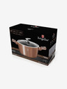 Berlingerhaus Cratiță cu suprafață marmorată și capac 24 cm Rosegold Metallic Line BERLINGERHAUS
