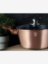 Berlingerhaus Cratiță cu suprafață marmorată și capac 24 cm Rosegold Metallic Line BERLINGERHAUS