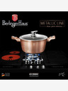 Berlingerhaus Cratiță cu suprafață marmorată și capac 24 cm Rosegold Metallic Line BERLINGERHAUS