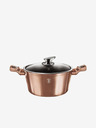 Berlingerhaus Caserolă cu suprafață din marmură și capac 30 cm Rosegold Metallic Line BERLINGERHAUS