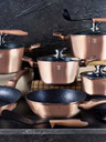 Berlingerhaus Caserolă cu suprafață din marmură și capac 30 cm Rosegold Metallic Line BERLINGERHAUS