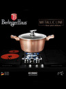 Berlingerhaus Caserolă cu suprafață din marmură și capac 30 cm Rosegold Metallic Line BERLINGERHAUS