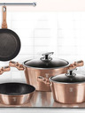 Berlingerhaus Caserolă cu suprafață din marmură și capac 30 cm Rosegold Metallic Line BERLINGERHAUS