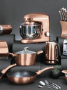 Berlingerhaus Caserolă cu suprafață din marmură și capac 30 cm Rosegold Metallic Line BERLINGERHAUS