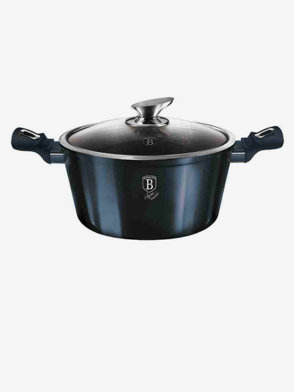 Berlingerhaus Cratiță cu suprafață marmorată și capac 30 cm BERLINGERHAUS Metallic Line Aquamarine Edition