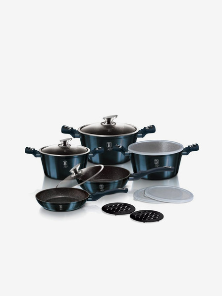 Berlingerhaus Set de 13 farfurii BERLINGERHAUS Aquamarine Metallic Line cu suprafață din marmură