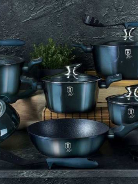 Berlingerhaus Set de 13 farfurii BERLINGERHAUS Aquamarine Metallic Line cu suprafață din marmură