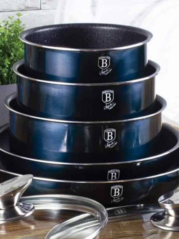 Berlingerhaus Set ustensile de gătit cu mâner detașabil 12 buc Aquamarine Edition BERLINGERHAUS