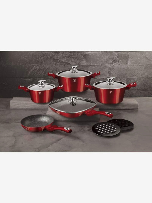 Berlingerhaus Set de vase cu suprafață din marmură 11 buc Burgundy Metallic Line BERLINGERHAUS