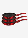 Berlingerhaus Tigaie cu suprafață din marmură set de 3 bucăți Burgundy Metallic Line BERLINGERHAUS