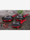 Berlingerhaus Tigaie cu suprafață din marmură set de 3 bucăți Burgundy Metallic Line BERLINGERHAUS