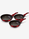 Berlingerhaus Tigaie cu suprafață din marmură set de 3 bucăți Burgundy Metallic Line BERLINGERHAUS
